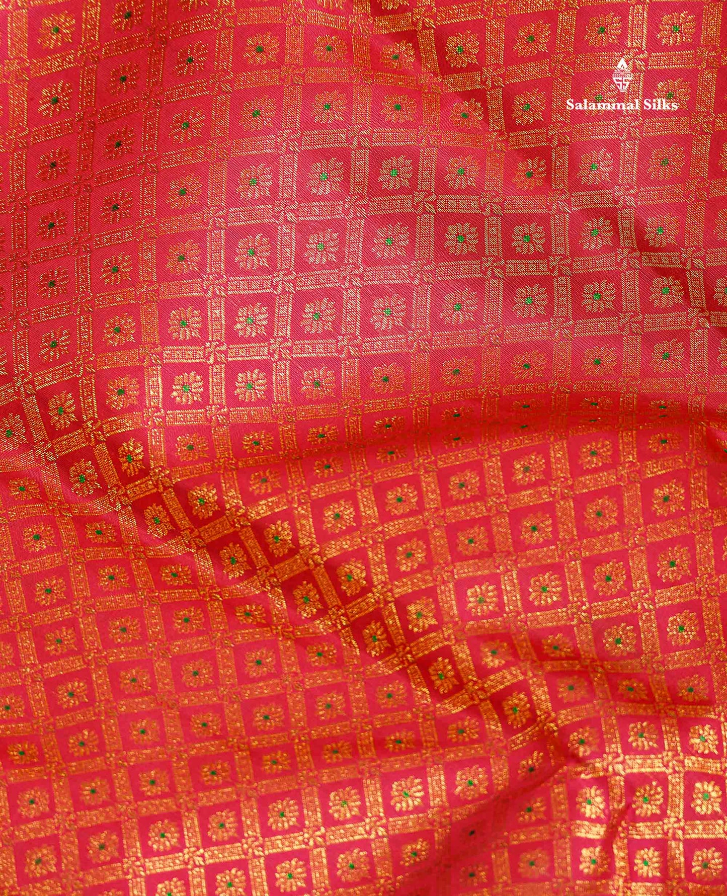 Bridal Pure Kanjivaram Silk Saree - Redish Pink Menakari Work Along With Traditional Border