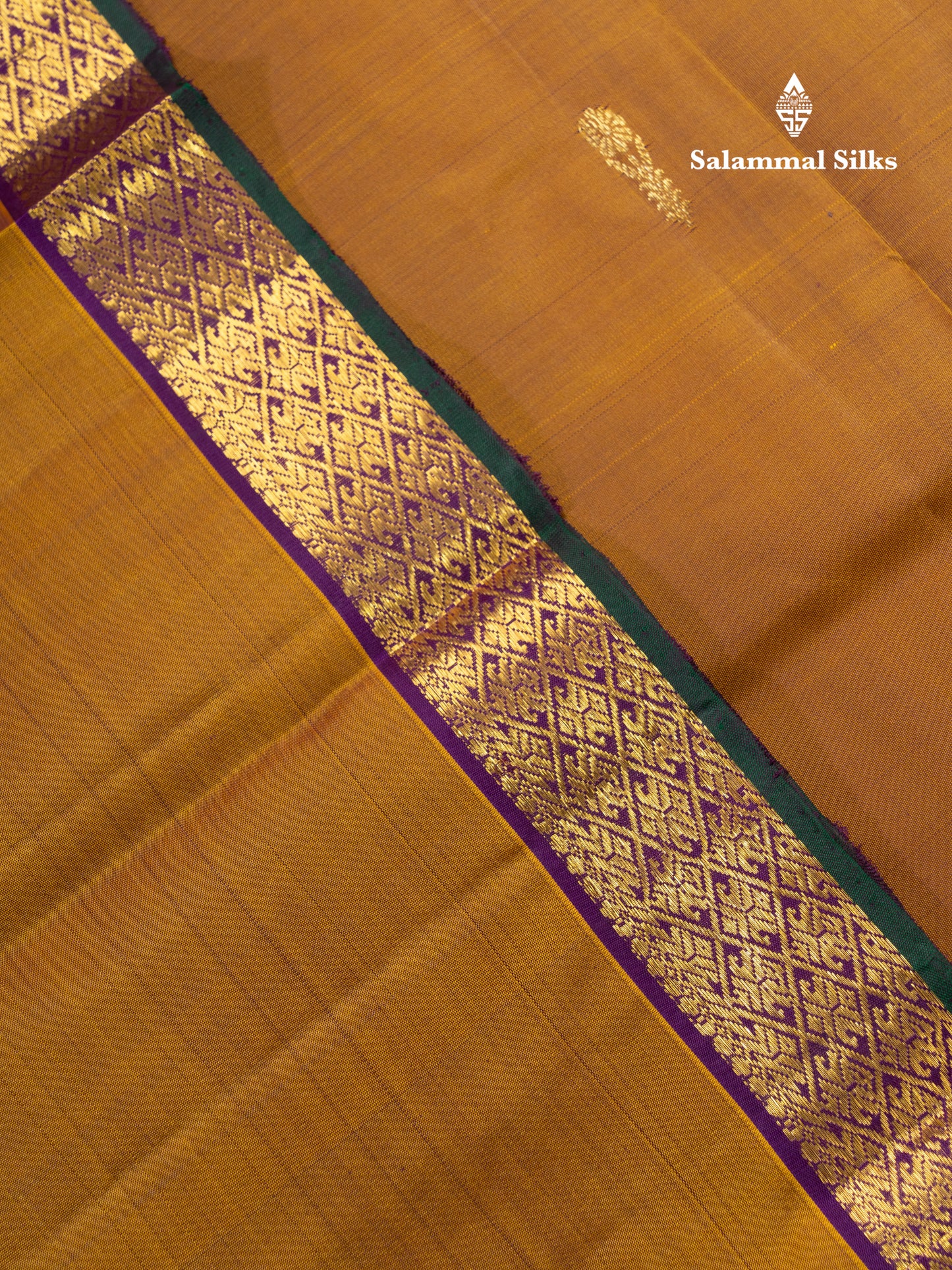 Rust Orange Pure Kanjivaram Silk Saree With Contrast Dark Bottle Green Blouse