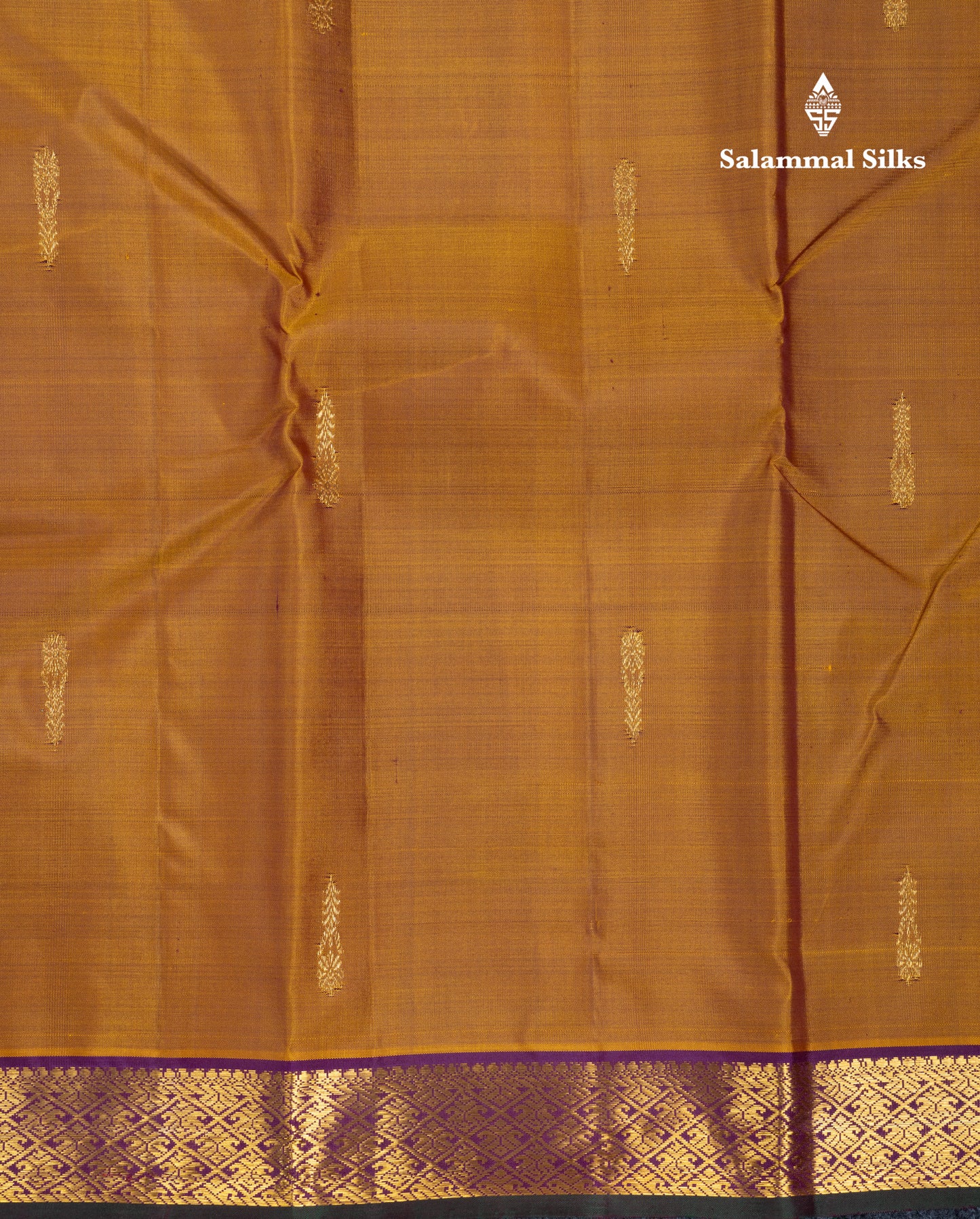 Rust Orange Pure Kanjivaram Silk Saree With Contrast Dark Bottle Green Blouse