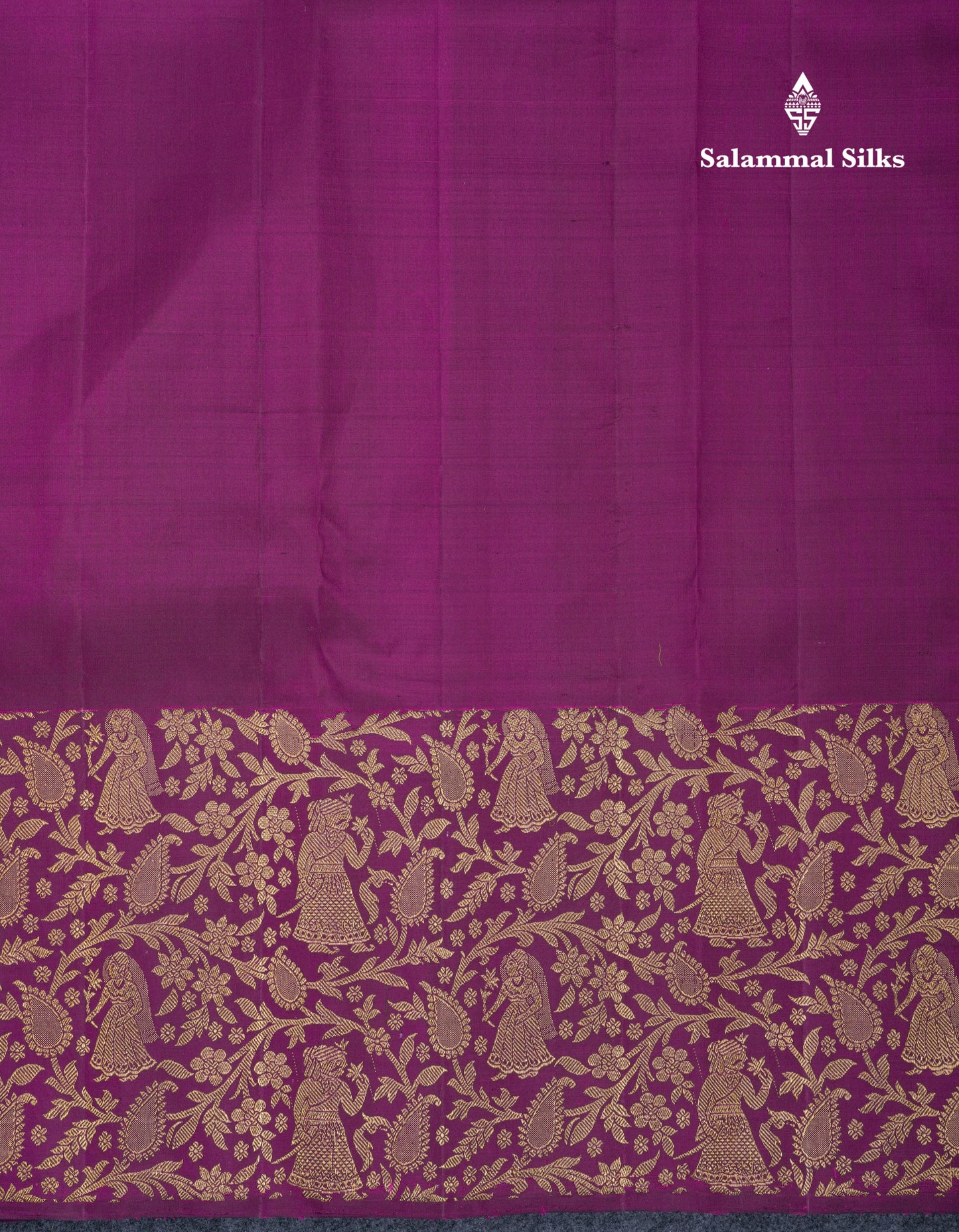 Beautiful Dark Purple Zari Checks With Traditional Butta Bridal Pure Kanjivaram Silk Saree With Fancy Border