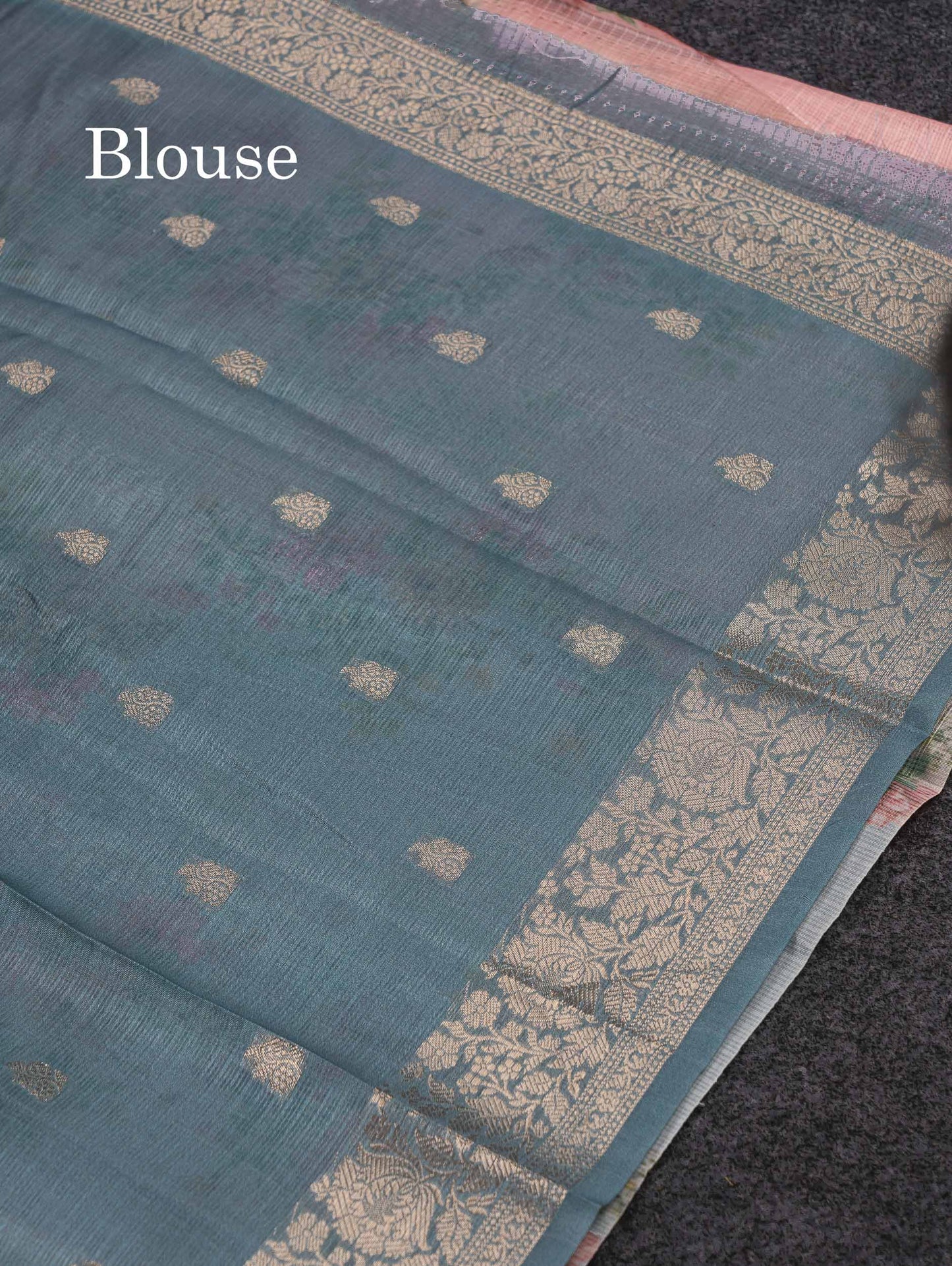 Beautiful Multicolour Floral Design Kota Cotton Mix Fancy Saree With Contrast Bottle Green Blouse