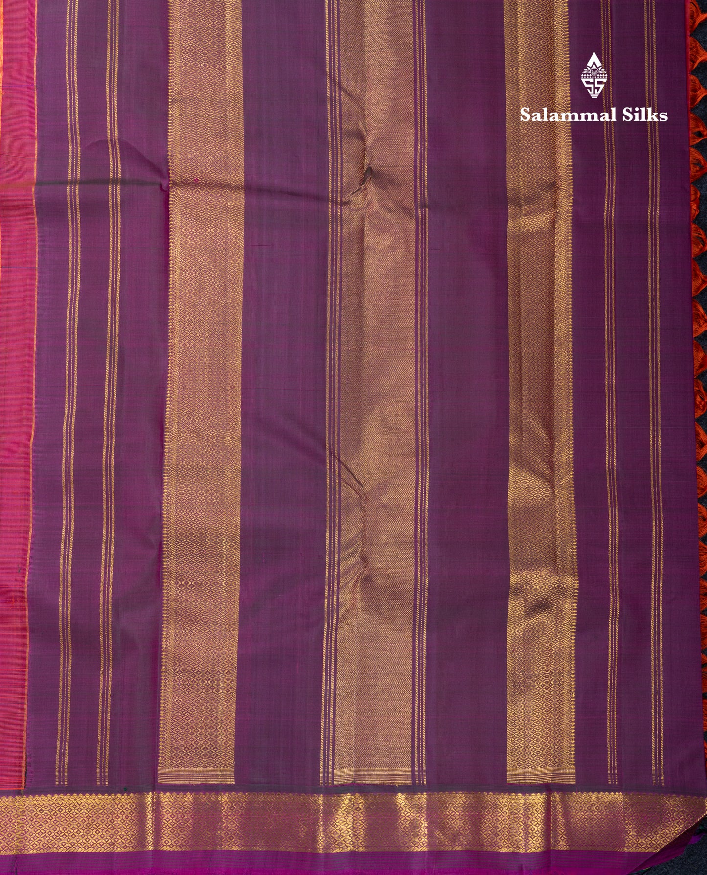 Dual Tone Pink Pure Kanjivaram Silk Saree With Contrast Magenta Traditional Small Border