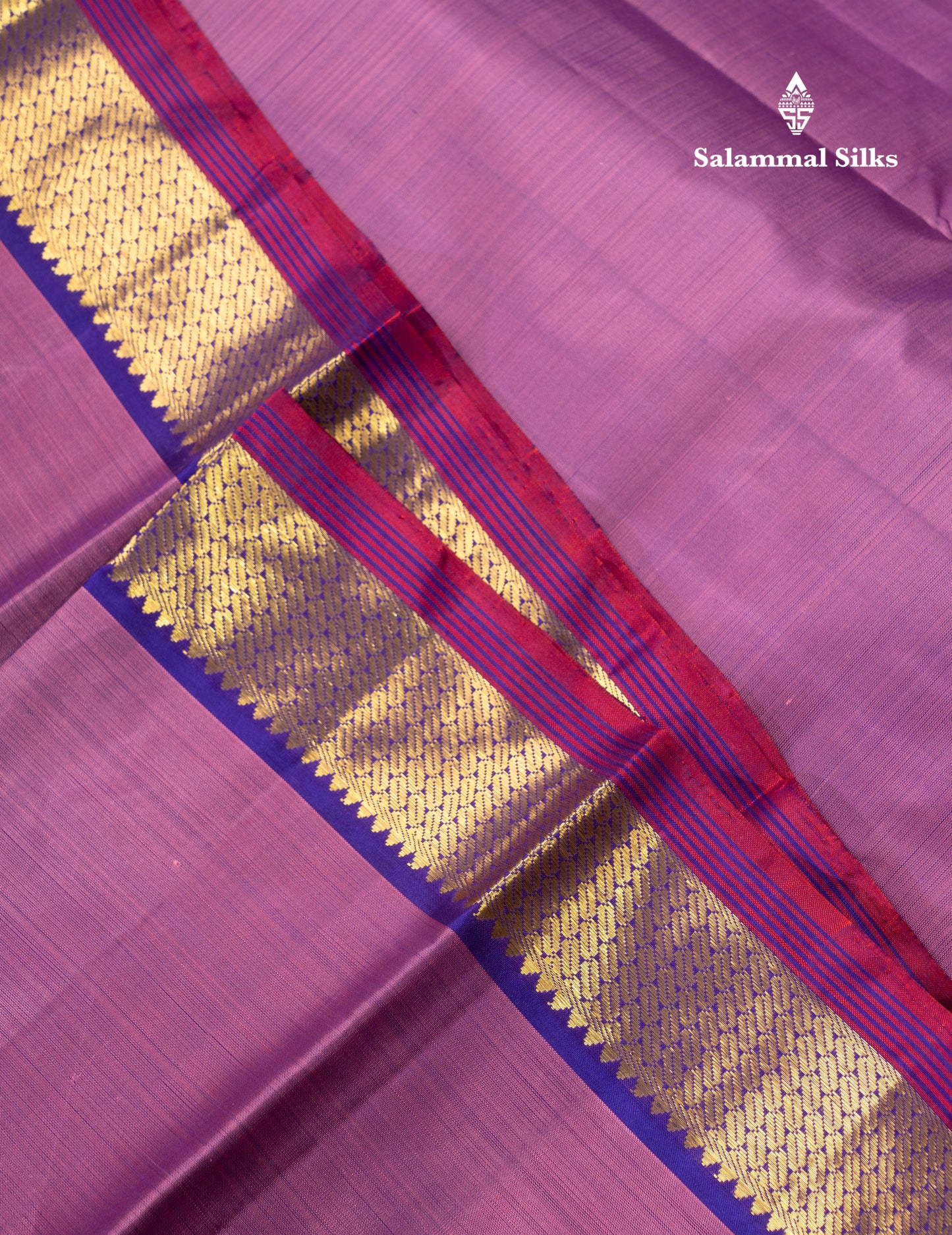 Mustard Yellow Pure Kanjivaram Silk Saree With Contrast Dark Purple Small Traditional Border