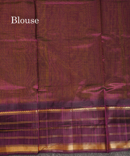 Pure Silk Cotton Saree - Dual Tone Yellow Small Checks Along With Contrast Magenta Traditional Evening Morning Border