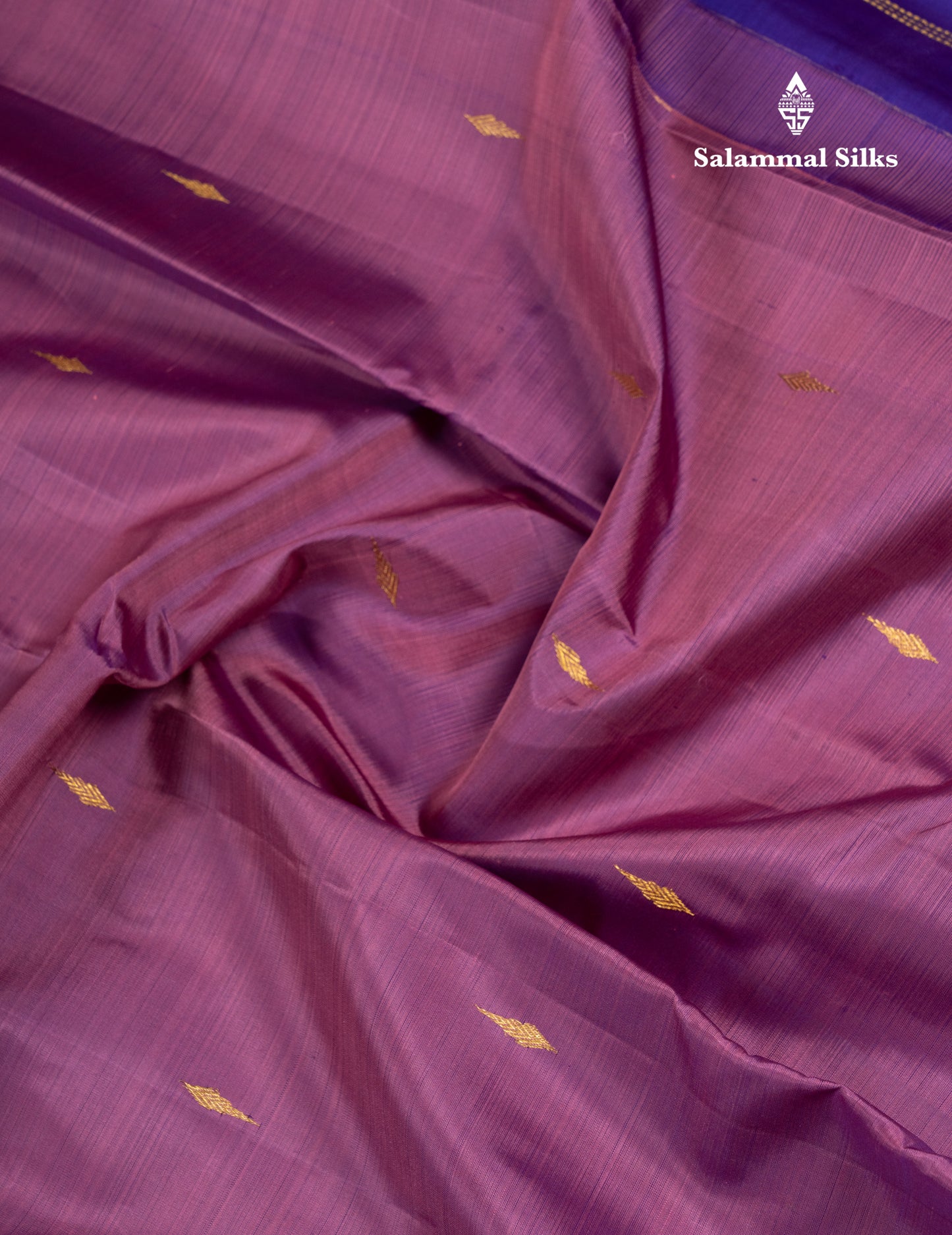 Mustard Yellow Pure Kanjivaram Silk Saree With Contrast Dark Purple Small Traditional Border