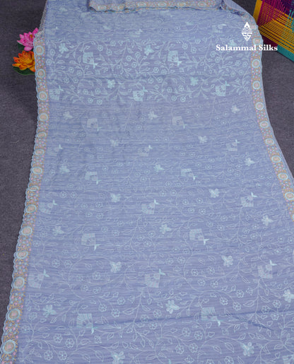Grey Fancy Saree With Designer Border
