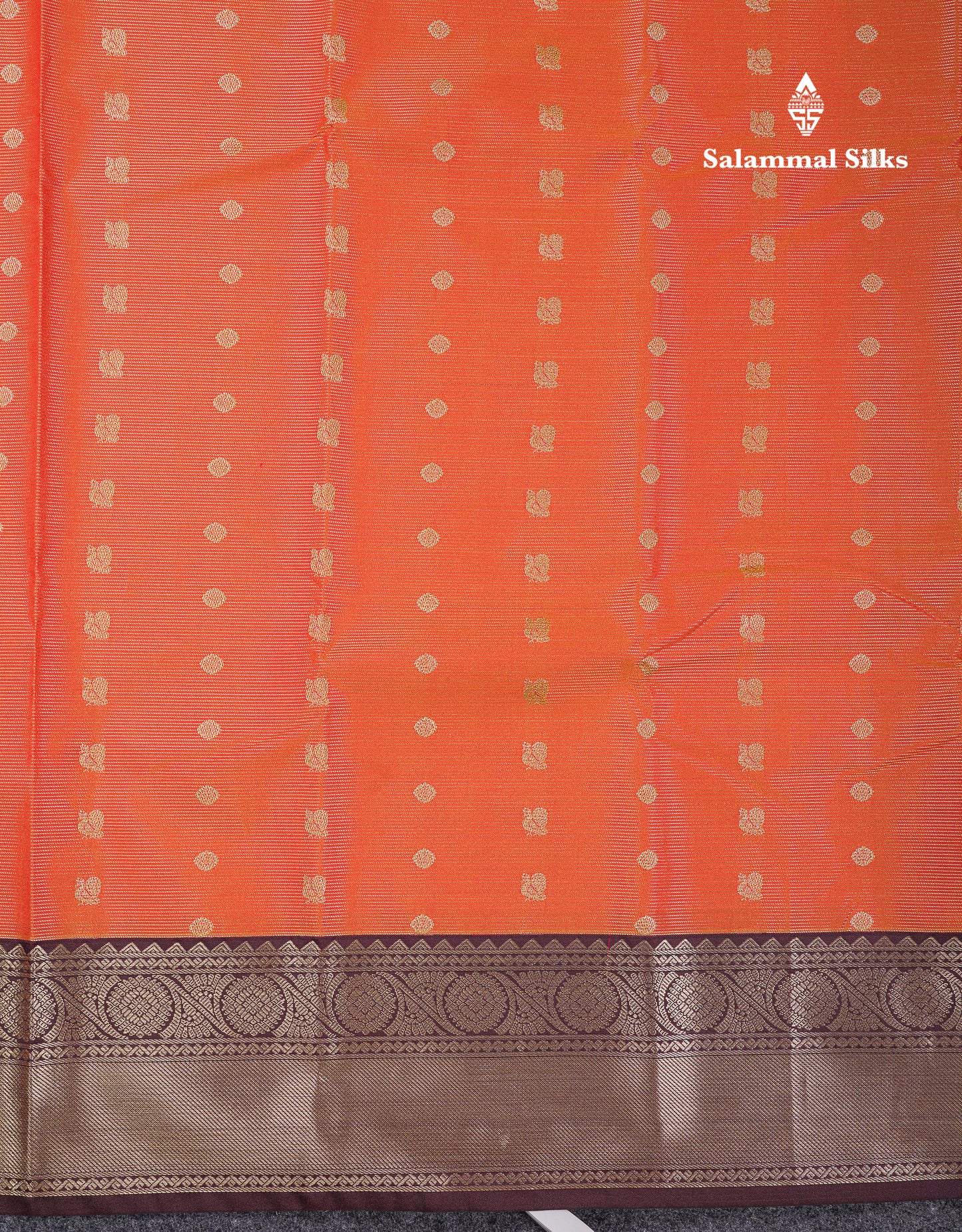 Beautiful Pink Vaira Oosi With Butta Semi Silk Saree With Contrast Dark Brown Traditional Border