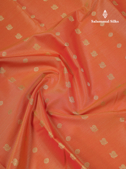 Beautiful Pink Vaira Oosi With Butta Semi Silk Saree With Contrast Dark Brown Traditional Border