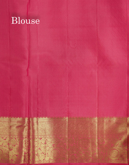 Pink Bridal Pure Kanjivaram Silk Saree With Self Border