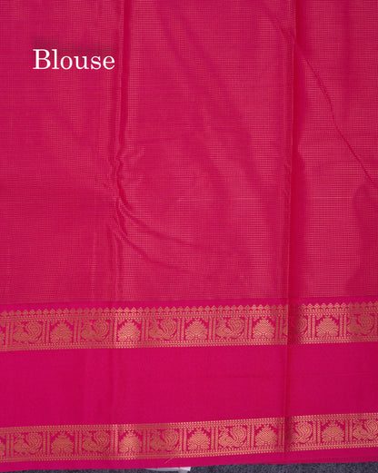 Beautiful Yellow Semi Silk Saree With Contrast Pink Traditional Rettapet Border