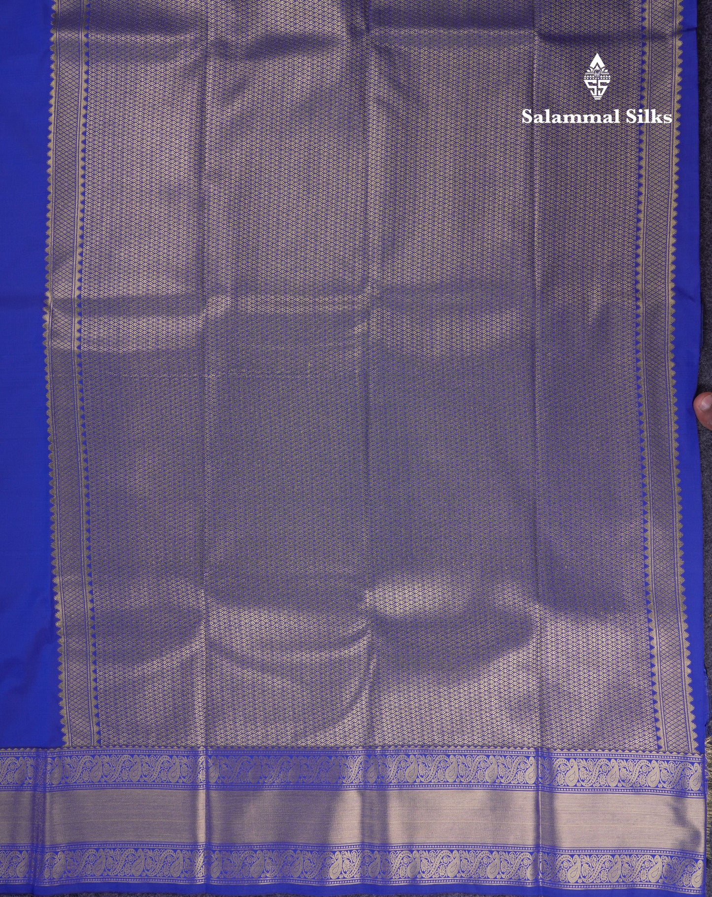 Beautiful Royal Blue Semi Silk Saree With Traditional Border