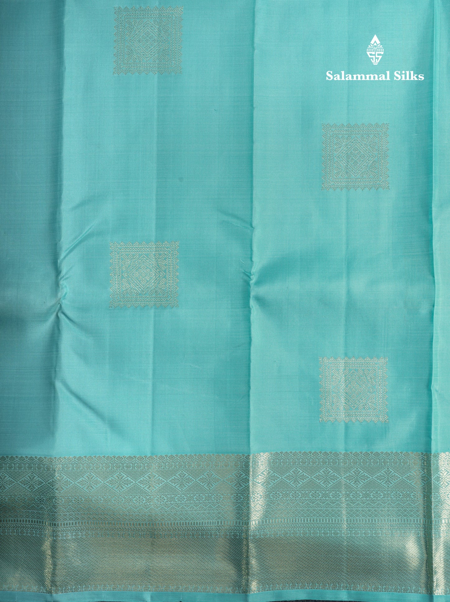 Sky Blue Pure Kanjivaram Silk Saree With Contrast Purple Blouse