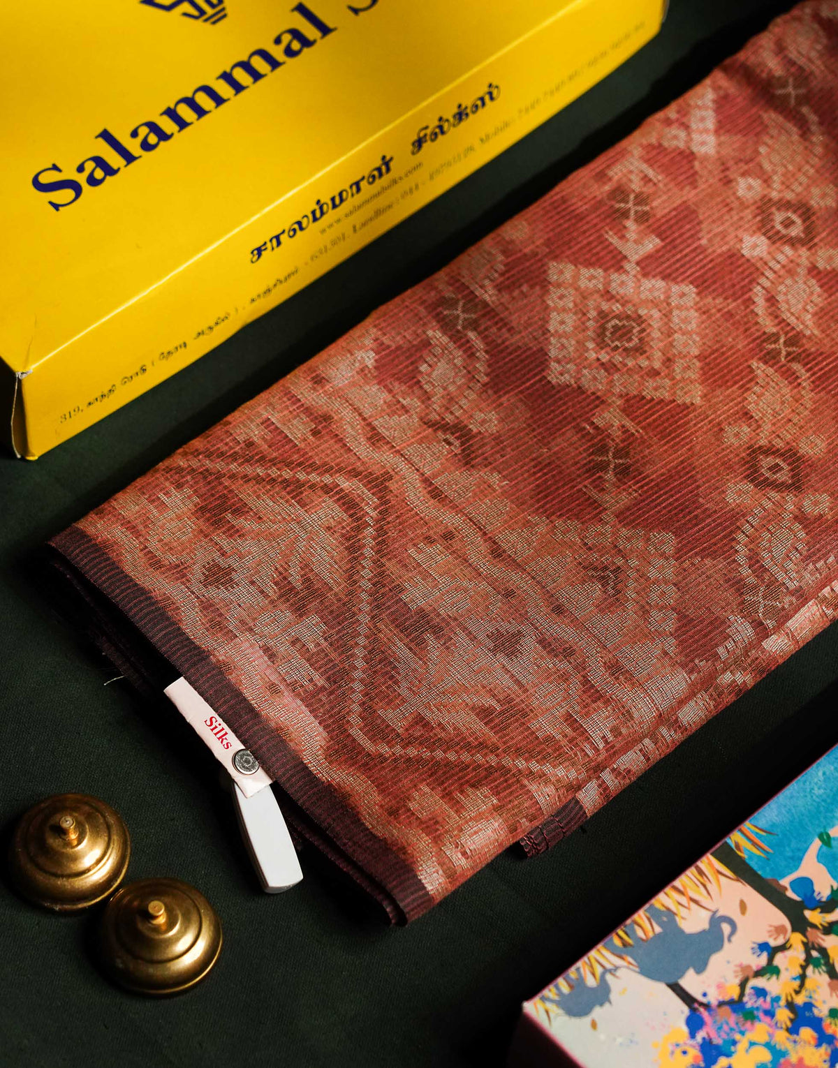 Dusty Rose Tissue Fancy Saree With Fancy Border
