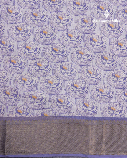Baby Pink Colour Chanderi Mixed Cotton Saree With Contrast Violet Border