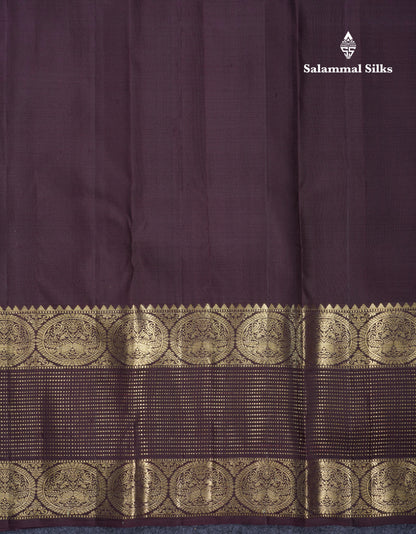Rust Orange Pure Kanjivaram Silk Saree With Contrast Brown Traditional Evening Morning Border