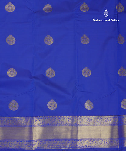 Beautiful Royal Blue Semi Silk Saree With Traditional Border