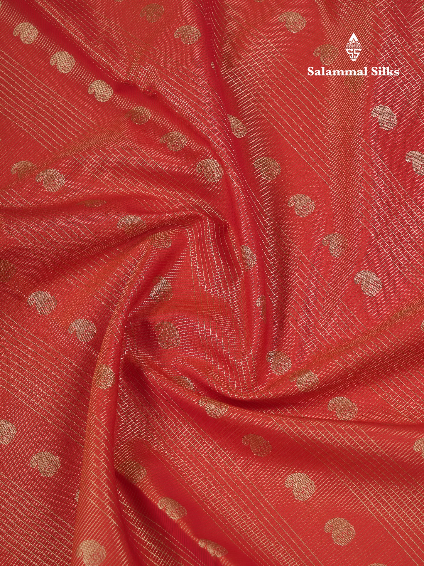 Beautiful Rust Orange Vaira Oosi With Mango Butta Semi Silk Saree With Contrast Dark Brown Traditional Border
