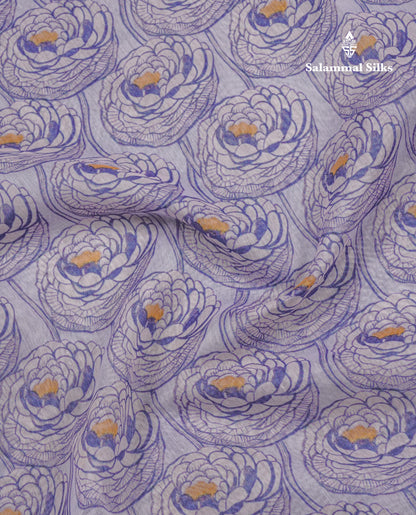 Baby Pink Colour Chanderi Mixed Cotton Saree With Contrast Violet Border
