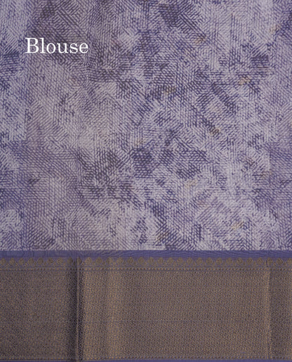 Baby Pink Colour Chanderi Mixed Cotton Saree With Contrast Violet Border