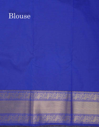 Beautiful Royal Blue Semi Silk Saree With Traditional Border