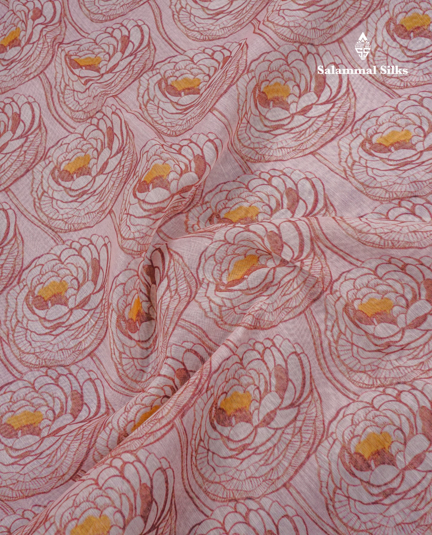 Baby Pink Colour Chanderi Mixed Cotton Saree With Contrast Violet Border