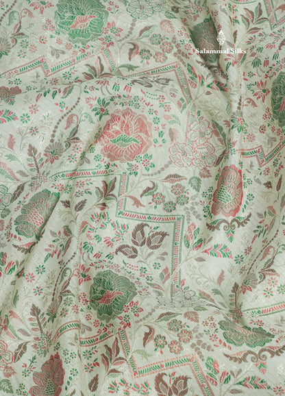 Beautiful Meenakari work White Bridal Pure Kanjivaram Silk Saree With Contrast Chilly Red Border