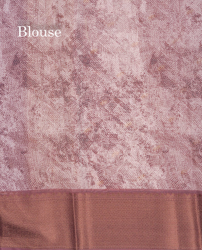 Baby Pink Colour Chanderi Mixed Cotton Saree With Contrast Violet Border