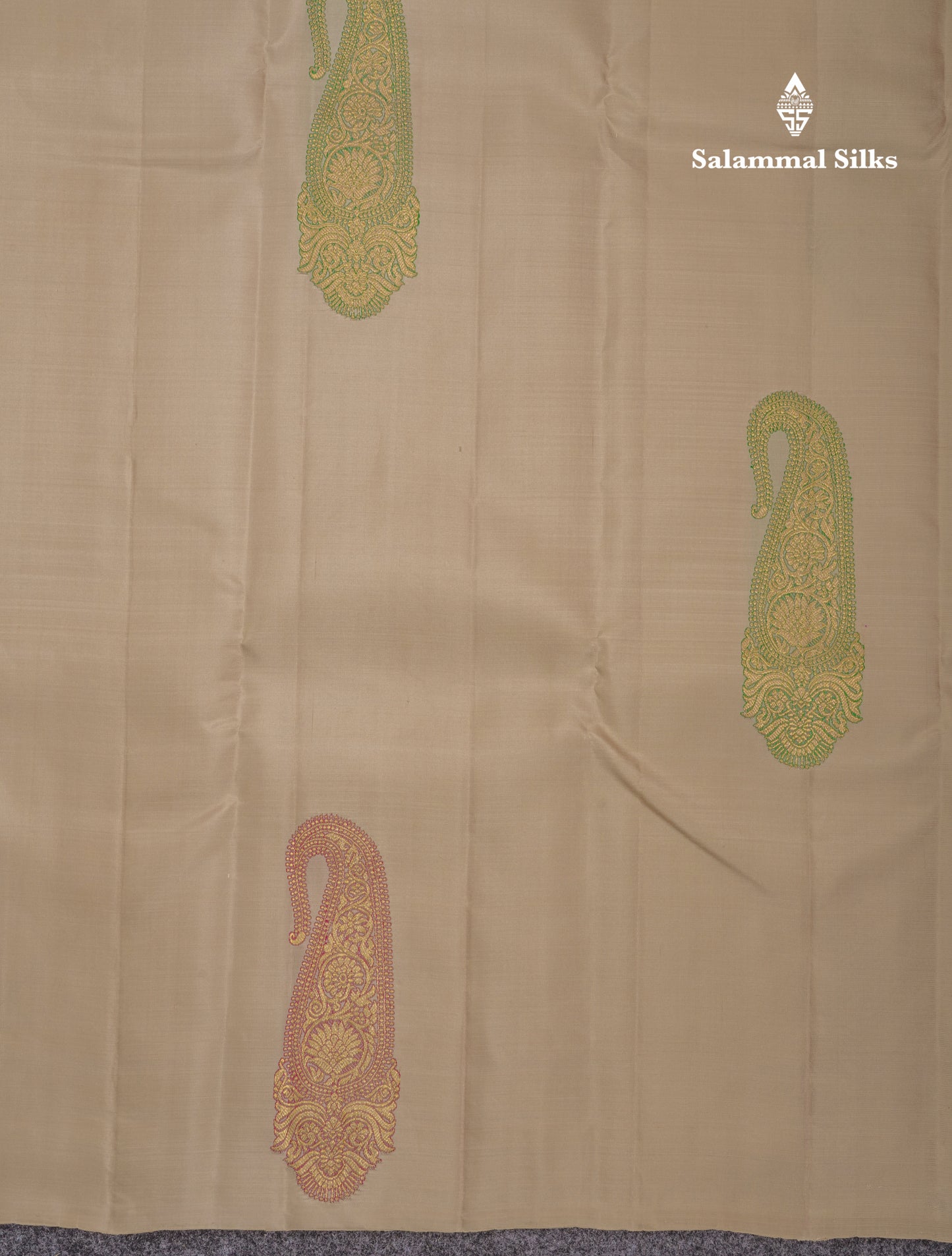 Cream Sandal Fancy Pure Kanjivaram Silk Saree With Contrast Pink Blouse
