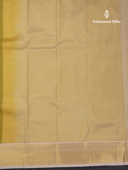Beautiful Bottle Green Tiny Vaira Oosi Checks With Butta Semi Silk Saree With Contrast Cream Sandal Traditional Border