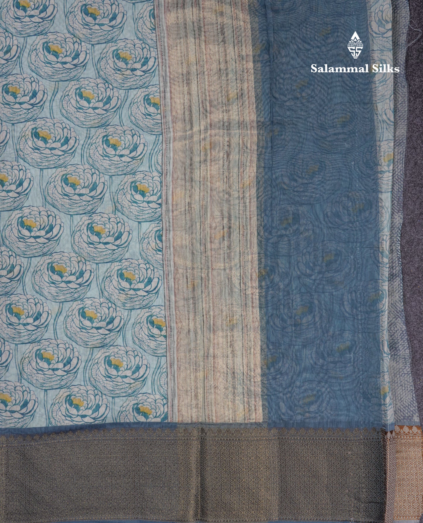 Baby Pink Colour Chanderi Mixed Cotton Saree With Contrast Violet Border