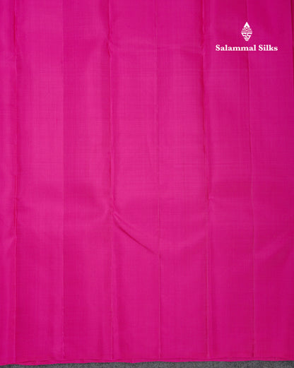 Cream Sandal Fancy Pure Kanjivaram Silk Saree With Contrast Pink Blouse