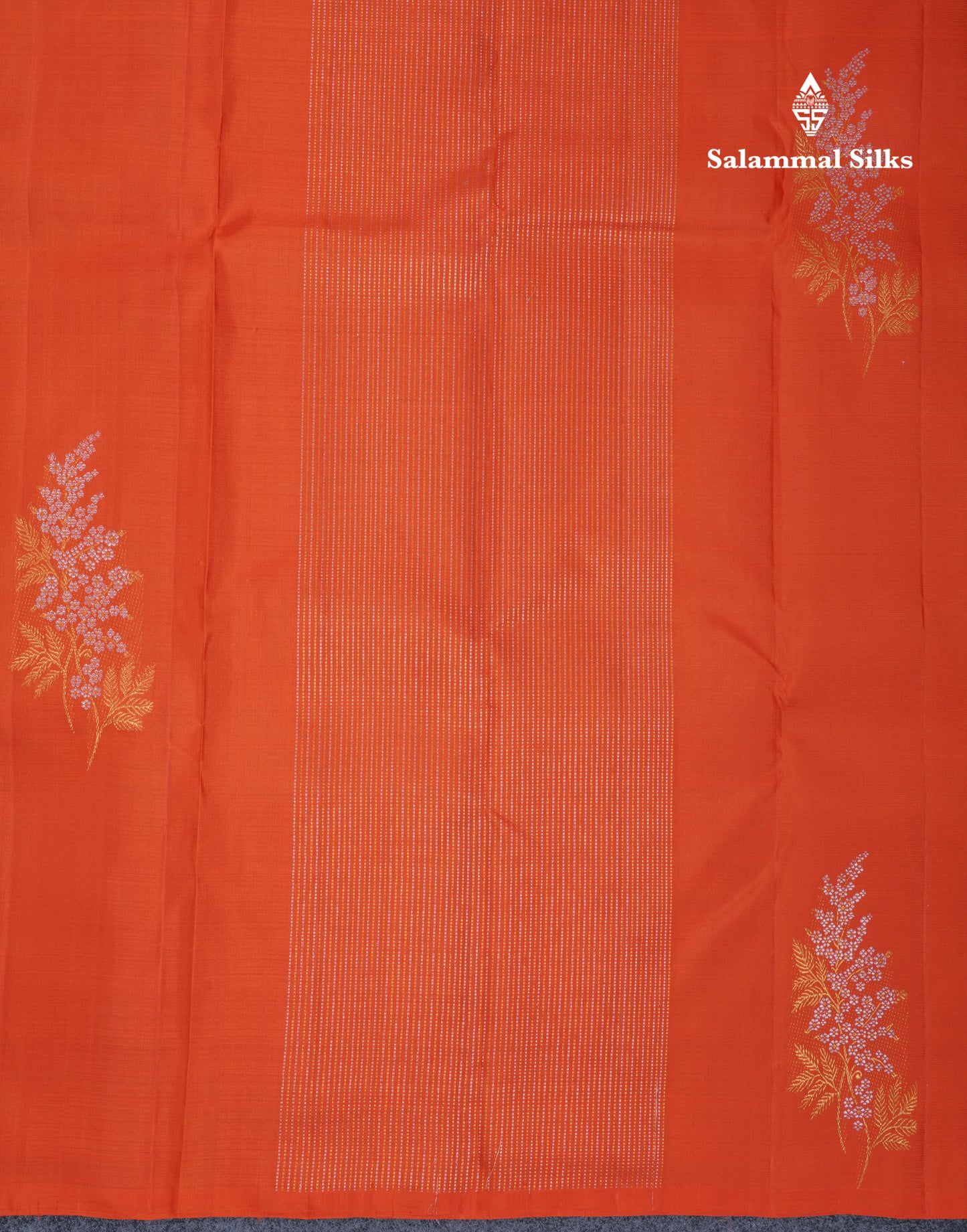 Orange Fancy Pure Kanjivaram Silk Saree With Contrast Brown Blouse