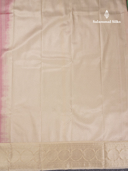 Beautiful Manthulir Yellow Semi Silk Saree With Contrast Cream Sandal Traditional Border