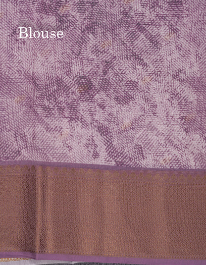 Baby Pink Colour Chanderi Mixed Cotton Saree With Contrast Violet Border