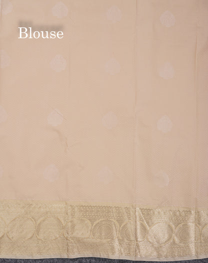 Beautiful Manthulir Yellow Semi Silk Saree With Contrast Cream Sandal Traditional Border