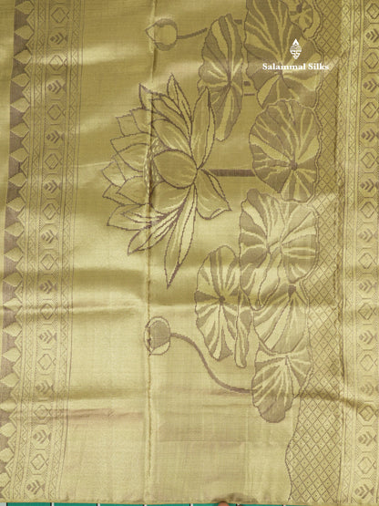 Forest Theme Based Bridal Tissue Pure Kanjivaram Silk Saree With Self Border