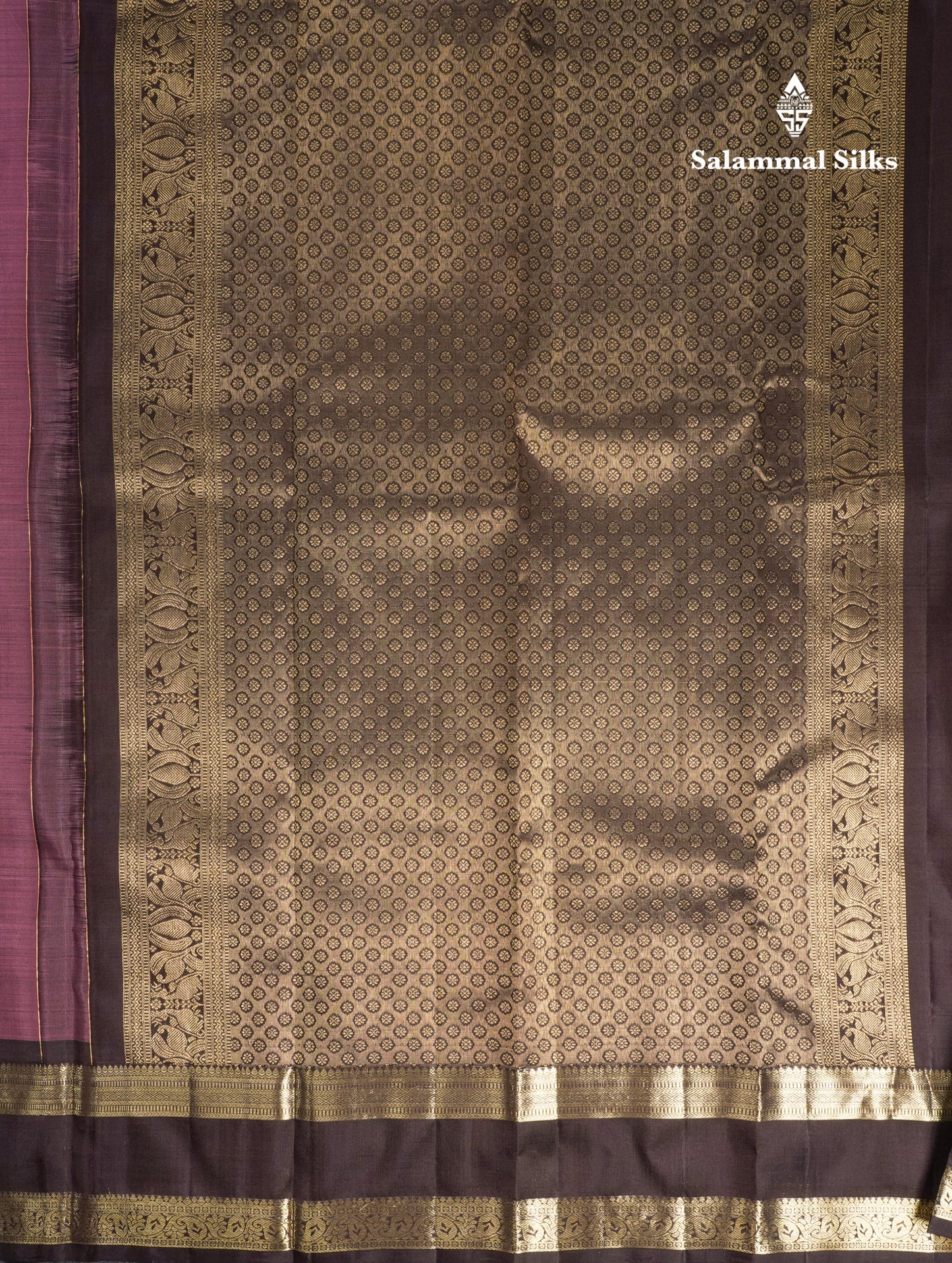 Dual Tone Maroon Pure Kanjivaram Silk Saree With Contrast Dark Brown Gap Border