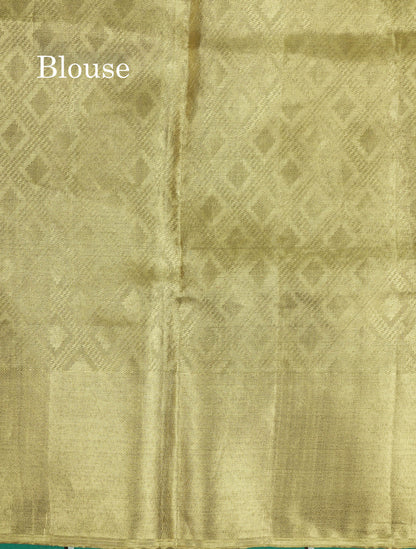 Forest Theme Based Bridal Tissue Pure Kanjivaram Silk Saree With Self Border