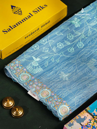 Grey Fancy Saree With Designer Border