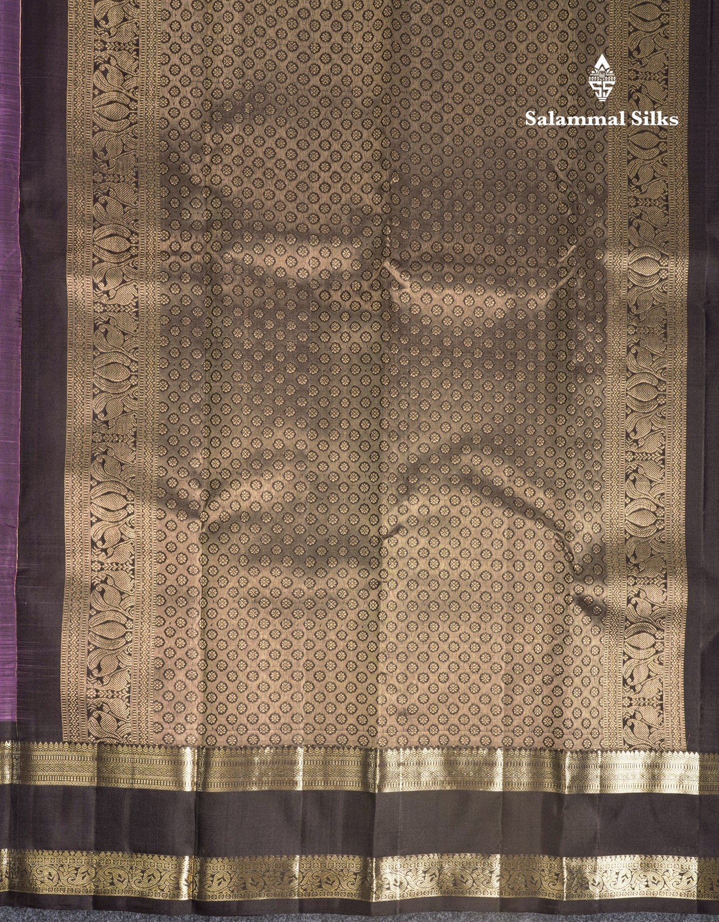 Dual Tone Maroon Pure Kanjivaram Silk Saree With Contrast Dark Brown Gap Border