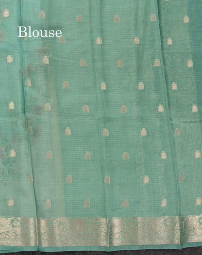 Beautiful Multicolour Floral Design Kota Cotton Mix Fancy Saree With Contrast Bottle Green Blouse