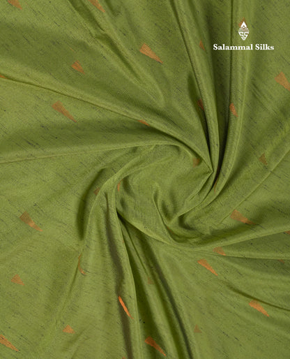 Beautiful Parrot Green Jute Semi Soft Silk Saree With Contrast Dark Purple Temple Border