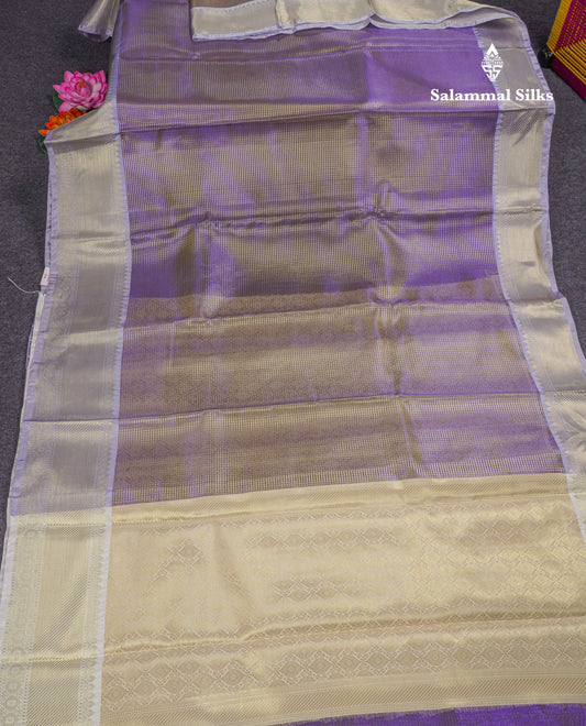 Golden Violet Nayanthara Inspired Beautiful Super Premium Fancy Saree