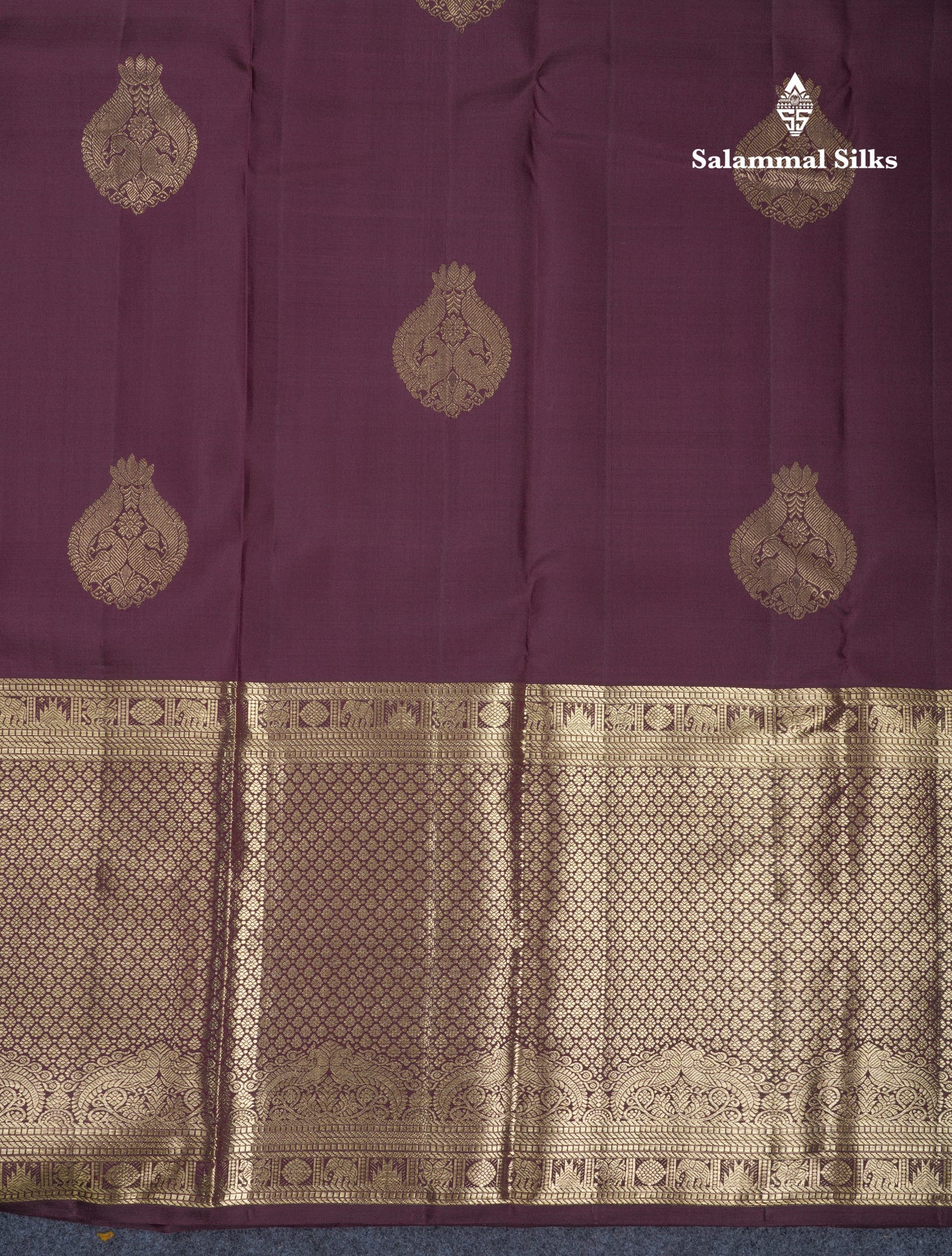Dark Brown Pure Kanjivaram Silk Saree With Traditional Evening Morning Border
