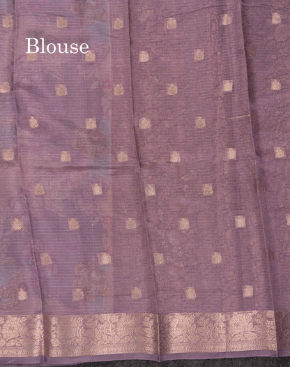 Beautiful Multicolour Kota Cotton Mix Fancy Saree With Contrast Pastel Violet Butta Blouse