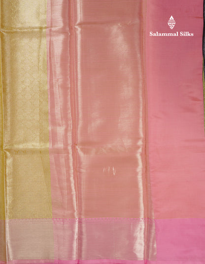 Celebrity Tissue Saree Light Gold With Baby Pink Grand Blouse