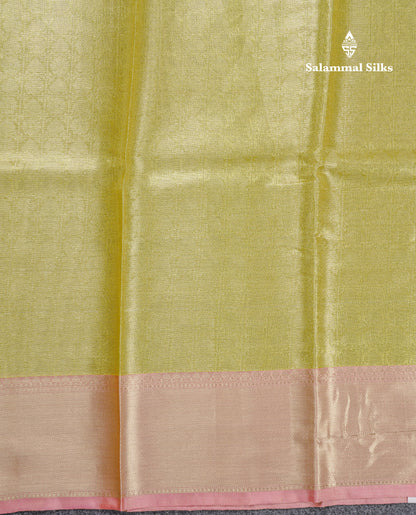 Celebrity Tissue Saree Light Gold With Baby Pink Grand Blouse