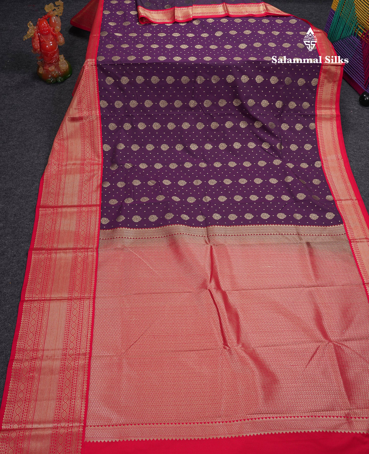Beautiful Ramar Blue Semi Silk Saree With Contrast Chilly Red Traditional Evening Morning Border