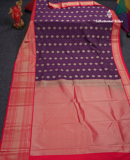 Beautiful Ramar Blue Semi Silk Saree With Contrast Chilly Red Traditional Evening Morning Border