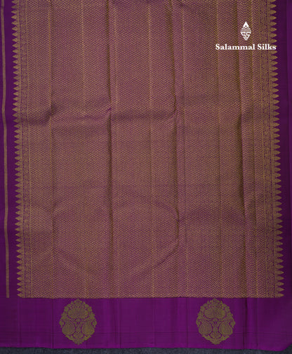 Beautiful Dark Purple Fancy Pure Kanjivaram Silk Saree With Plain Blouse